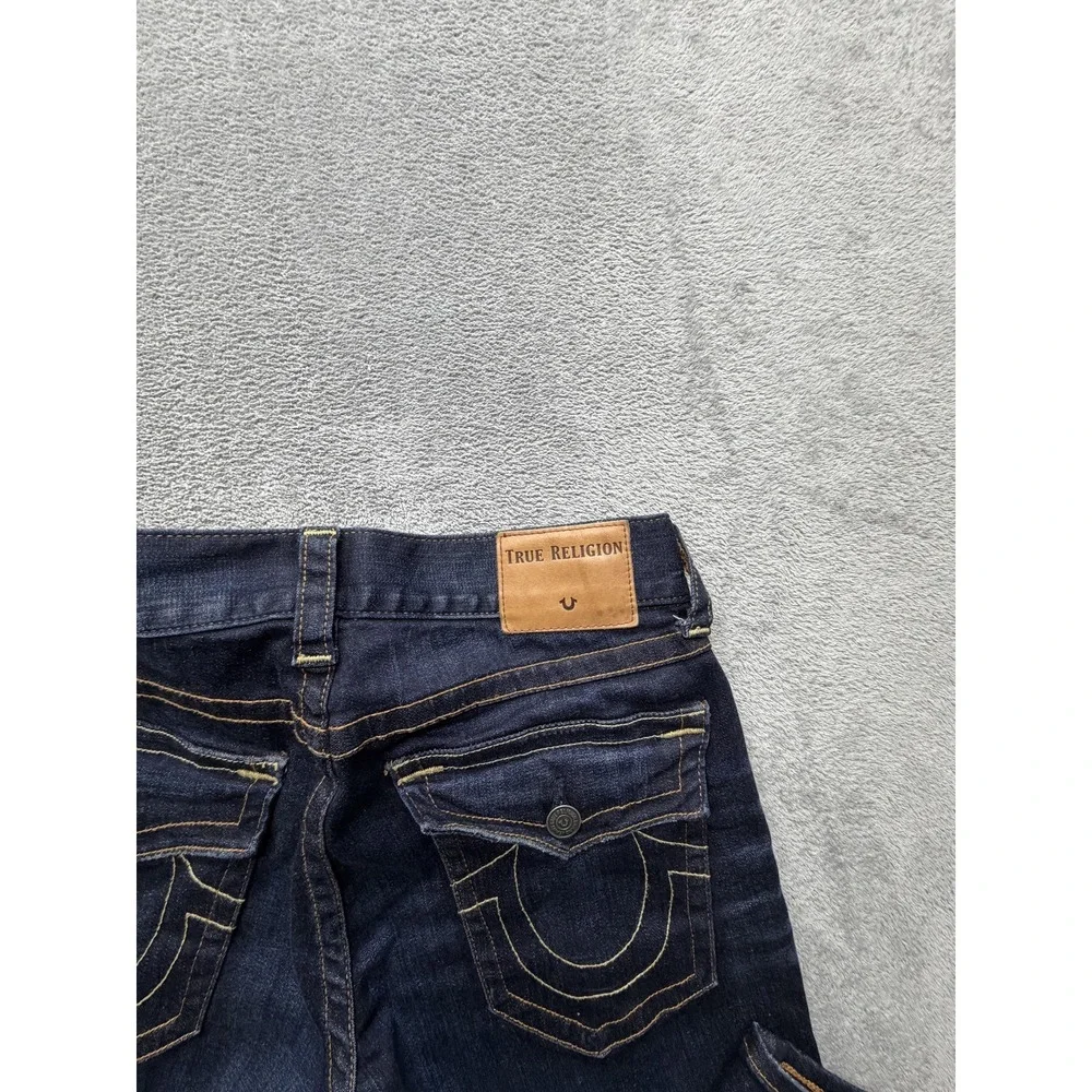 True Religion Geno Jeans‎ Mens Measured 33x34 Blue Tapered Slim Stretch Denim